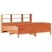 Cama con estantería sin colchón madera maciza marrón 200x200 cm