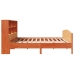 Cama con estantería sin colchón madera maciza marrón 200x200 cm