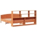 Cama con estantería sin colchón madera maciza marrón 200x200 cm