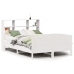 Cama con estantería sin colchón madera maciza blanca 140x200 cm