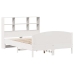 Cama con estantería sin colchón madera maciza blanca 140x200 cm