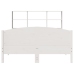 Cama con estantería sin colchón madera maciza blanca 140x200 cm