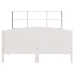 Cama con estantería sin colchón madera maciza blanca 140x190 cm