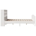 Cama con estantería sin colchón madera maciza blanca 140x190 cm