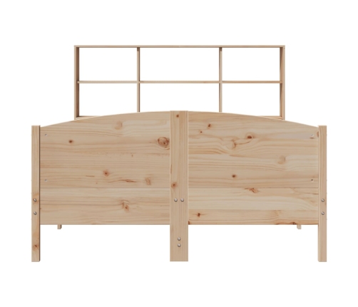 Cama con estantería sin colchón madera maciza de pino 135x190cm