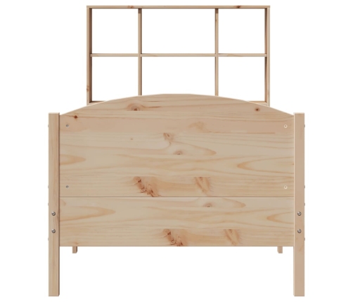 Cama con estantería sin colchón madera maciza de pino 75x190 cm