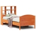 Cama con estantería sin colchón madera maciza marrón 75x190 cm