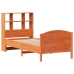 Cama con estantería sin colchón madera maciza marrón 75x190 cm
