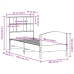 Cama con estantería sin colchón madera maciza marrón 75x190 cm