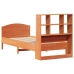 Cama con estantería sin colchón madera maciza marrón 75x190 cm