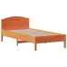Cama con estantería sin colchón madera maciza marrón 75x190 cm