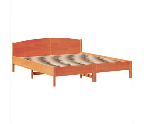 Cama con estantería sin colchón madera maciza marrón 200x200 cm