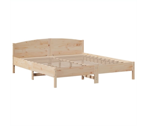 Cama con estantería sin colchón madera maciza de pino 180x200cm