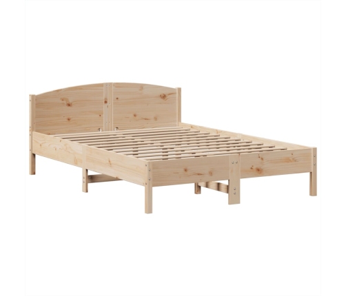 Cama con estantería sin colchón madera maciza de pino 150x200cm