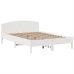 Cama con estantería sin colchón madera maciza blanca 150x200 cm