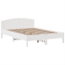 Cama con estantería sin colchón madera maciza blanca 140x190 cm