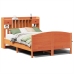 Cama con estantería sin colchón madera maciza marrón 140x190 cm