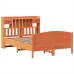 Cama con estantería sin colchón madera maciza marrón 140x190 cm