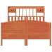 Cama con estantería sin colchón madera maciza marrón 140x190 cm