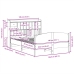 Cama con estantería sin colchón madera maciza marrón 140x190 cm