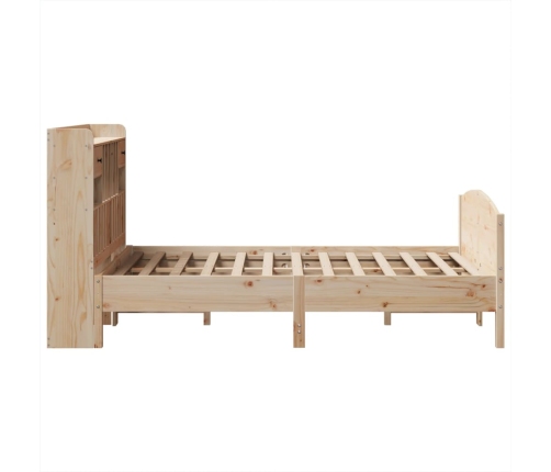 Cama con estantería sin colchón madera maciza de pino 120x190cm