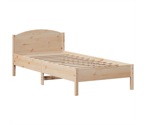 Cama con estantería sin colchón madera maciza de pino 100x200cm