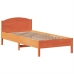 Cama con estantería sin colchón madera maciza marrón 90x190 cm