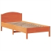 Cama con estantería sin colchón madera maciza marrón 75x190 cm