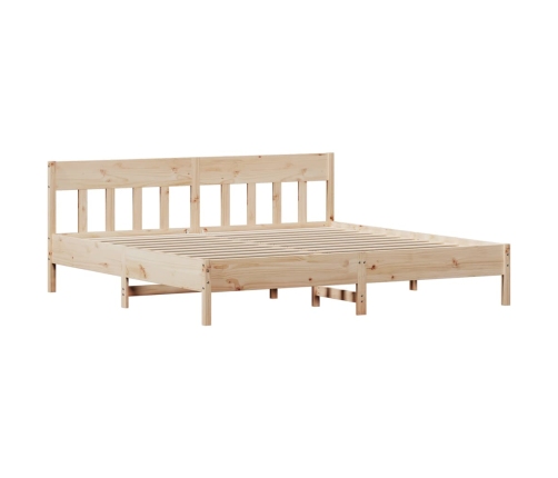 Cama con estantería sin colchón madera maciza de pino 180x200cm