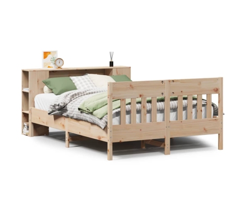 Cama con estantería sin colchón madera maciza de pino 120x200cm