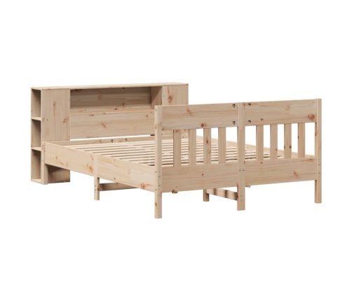 Cama con estantería sin colchón madera maciza de pino 120x200cm