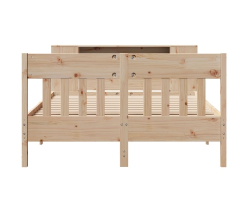 Cama con estantería sin colchón madera maciza de pino 120x200cm