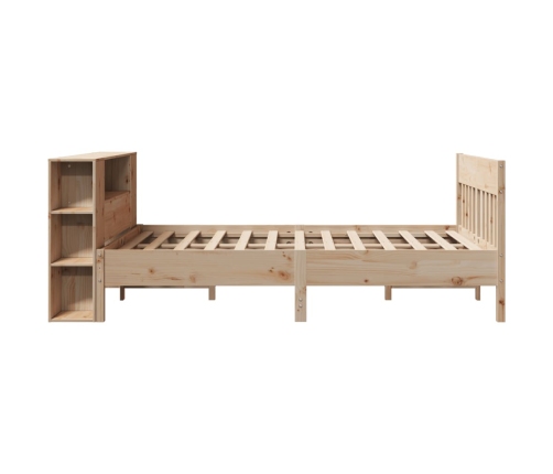 Cama con estantería sin colchón madera maciza de pino 120x200cm