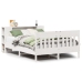 Cama con estantería sin colchón madera maciza blanca 120x200 cm