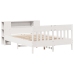 Cama con estantería sin colchón madera maciza blanca 120x200 cm