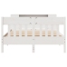 Cama con estantería sin colchón madera maciza blanca 120x200 cm
