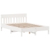 Cama con estantería sin colchón madera maciza blanca 120x200 cm