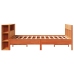 Cama con estantería sin colchón madera maciza marrón 135x190cm