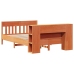 Cama con estantería sin colchón madera maciza marrón 135x190cm