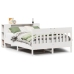 Cama con estantería sin colchón madera maciza blanca 120x190 cm