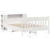 Cama con estantería sin colchón madera maciza blanca 120x190 cm