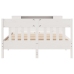 Cama con estantería sin colchón madera maciza blanca 120x190 cm