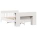 Cama con estantería sin colchón madera maciza blanca 120x190 cm