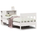 Cama con estantería sin colchón madera maciza blanca 100x200 cm