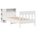 Cama con estantería sin colchón madera maciza blanca 100x200 cm
