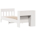 Cama con estantería sin colchón madera maciza blanca 100x200 cm