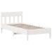 Cama con estantería sin colchón madera maciza blanca 100x200 cm