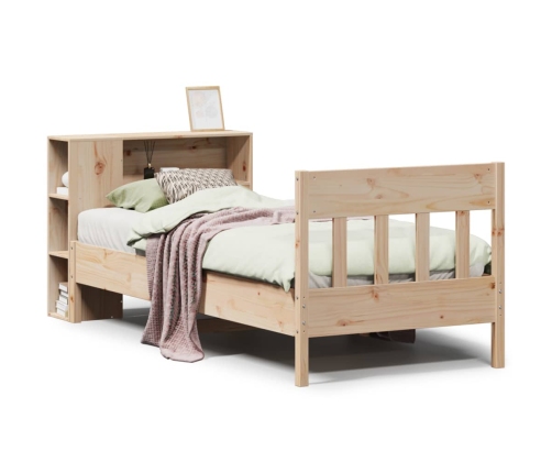 Cama con estantería sin colchón madera maciza de pino 90x200 cm