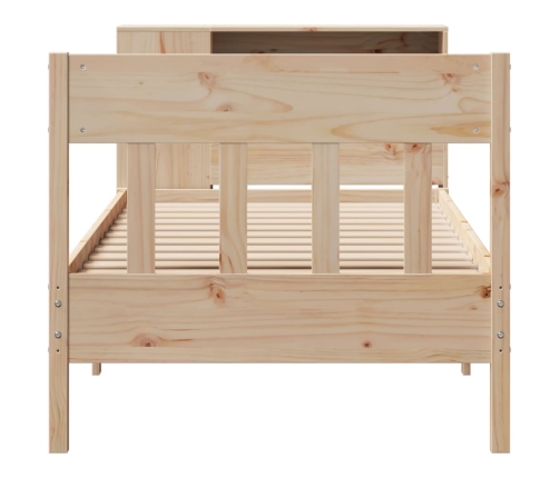 Cama con estantería sin colchón madera maciza de pino 90x200 cm