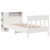 Cama con estantería sin colchón madera maciza blanco 90x200 cm